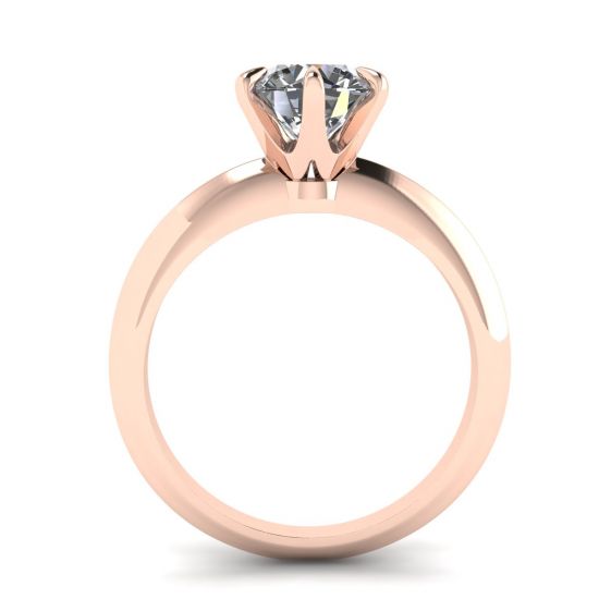 Round Diamond 6-prong engagement ring in Rose Gold, More Image 0