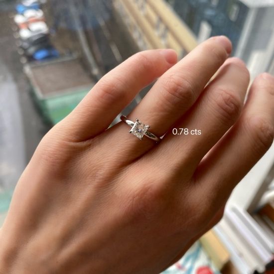 Classic Princess Cut Diamond Engagement Ring,  Enlarge image 5