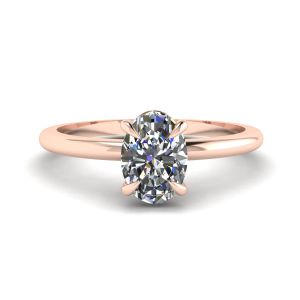 Classic Oval Diamond Solitaire Ring Rose Gold