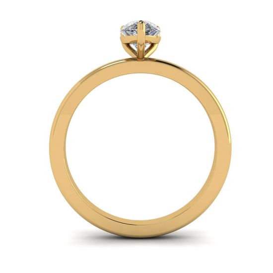 Classic Pear Diamond Solitaire Ring Yellow Gold,  Enlarge image 2