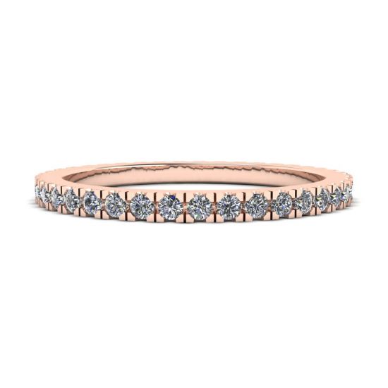 Classic Petite Diamond Eternity Ring in 18K Rose Gold, Enlarge image 1