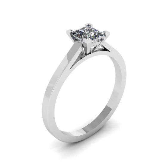 Princess Cut Diamond Ring in 18K White Gold,  Enlarge image 4