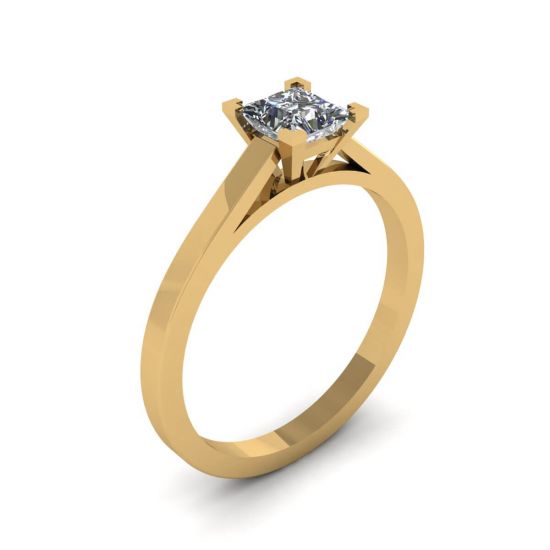 Princess Cut Diamond Ring in 18K Yellow Gold,  Enlarge image 4