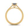 Princess Cut Scalloped Pave Engagement Ring Yellow Gold, Image 2