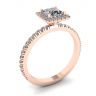 Princess-Cut Floating Halo Diamond Engagement Ring Rose Gold, Image 4