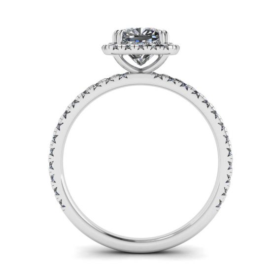 Cushion Diamond Halo Engagement Ring,  Enlarge image 2