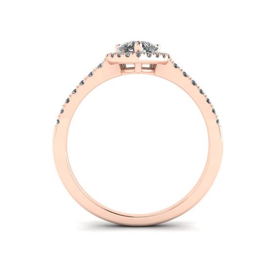 Heart Diamond Halo Engagement Ring Rose Gold, More Image 0