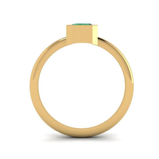 Stylish Square Emerald Ring in 18K  Yellow Gold, More Image 0