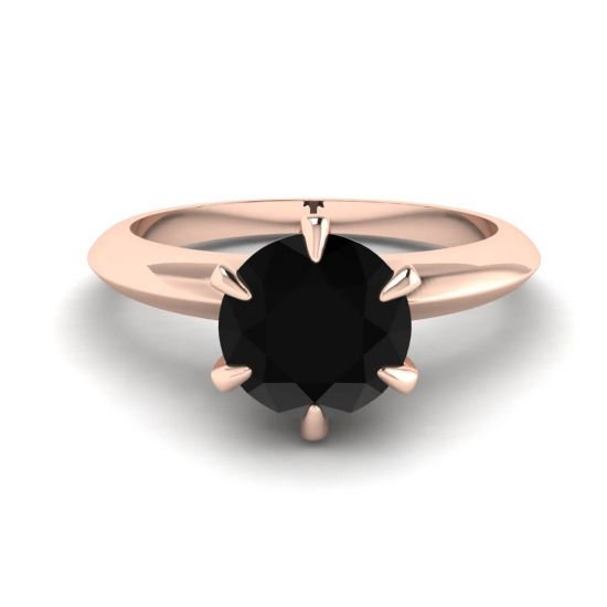 Engagement Ring Rose Gold 1 carat Black Diamond 2980R, Image 1