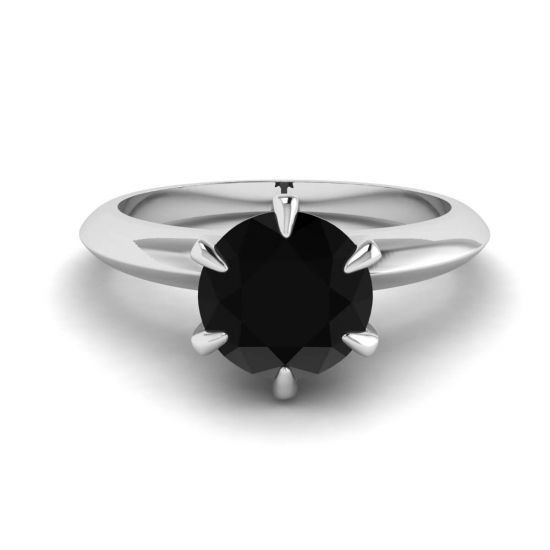 Engagement Ring with 1 carat Black Diamond
