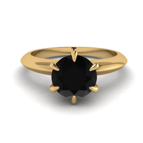 Engagement Ring Yellow Gold  1 carat Black Diamond , Image 1