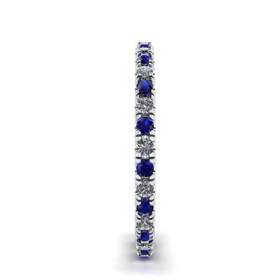 Riviera Pave Sapphire and Diamond Eternity Ring, More Image 1