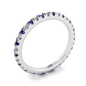 Riviera Pave Sapphire and Diamond Eternity Ring - Photo 3