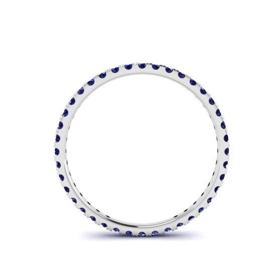 Riviera Pave Sapphire Eternity Ring White Gold,  Enlarge image 2