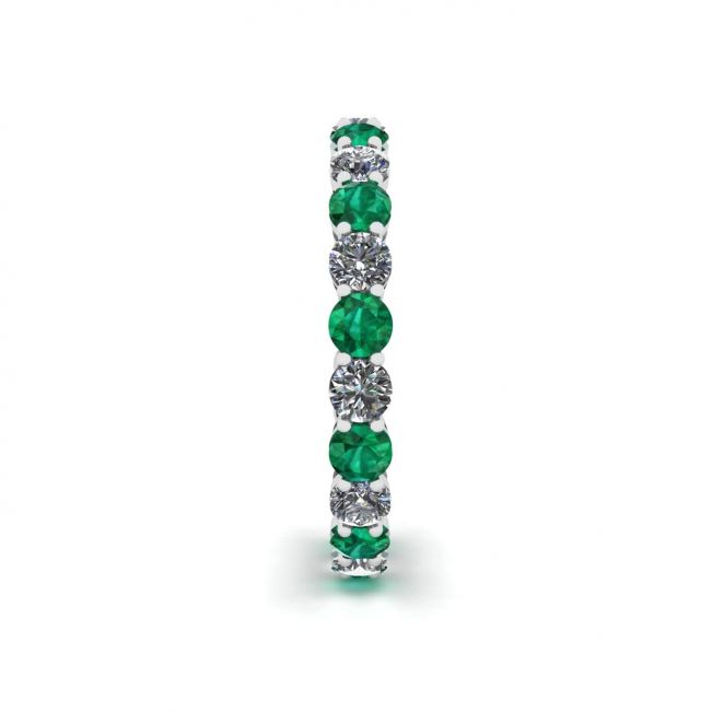 Classic 3 mm Emerald and Diamond Eternity Ring - Photo 2