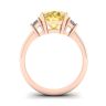 Oval Yellow Diamond with Side Half-Moon White Diamonds Rose Gold, Image 2