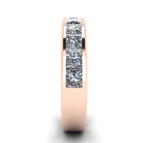 Eternity Princess Cut Diamond Ring Rose Gold,  Enlarge image 3