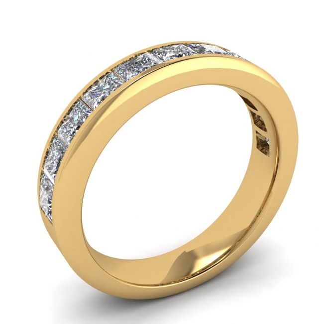 Eternity Princess Cut Diamond Ring  Yellow Gold - Photo 3