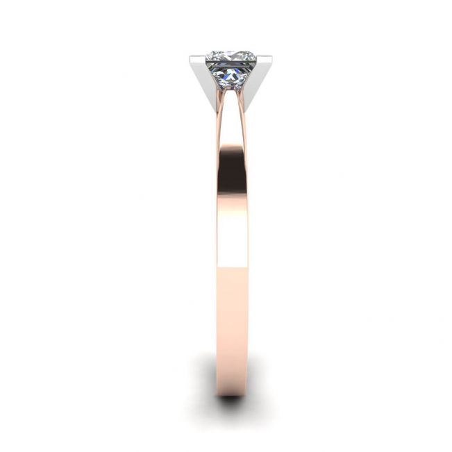 Square Diamond Ring in White and Rose Gold - Photo 2