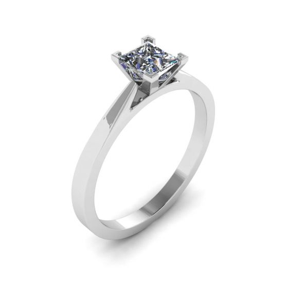Futuristic Style Princess Cut Diamond Ring,  Enlarge image 4