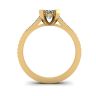 Designer Ring with Round Diamond and Pave in 18K Yellow gold, Image 2
