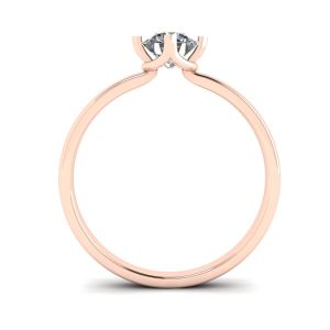 Reversed Prong Style Round Diamond Ring in Rose Gold - Photo 1