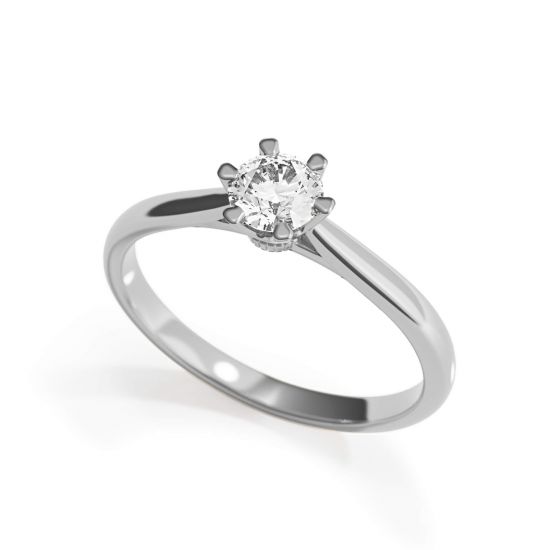 Crown diamond 6-prong engagement ring,  Enlarge image 4