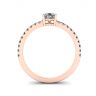 Pear Diamond Ring with Side Pave Rose Gold, Image 2