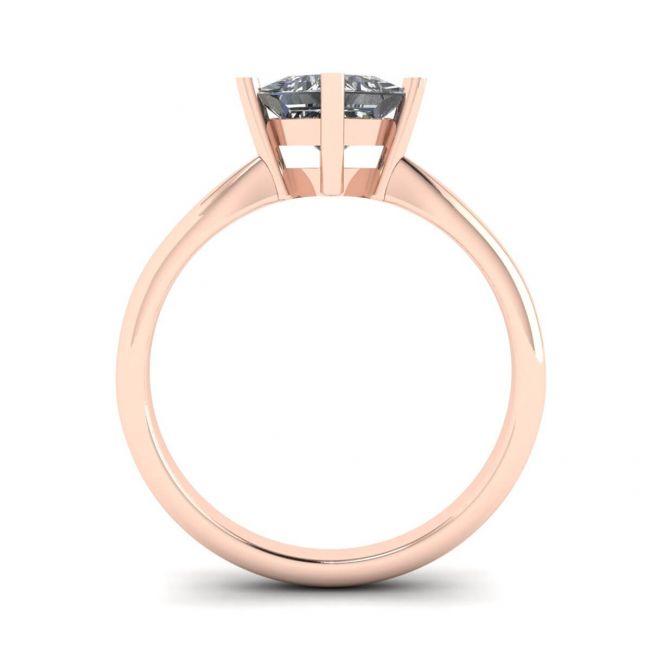 Rhombus Princess Cut Diamond Solitaire Ring Rose Gold - Photo 1
