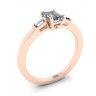 Emerald Cut and Side Baguette Diamond Ring Rose Gold, Image 4