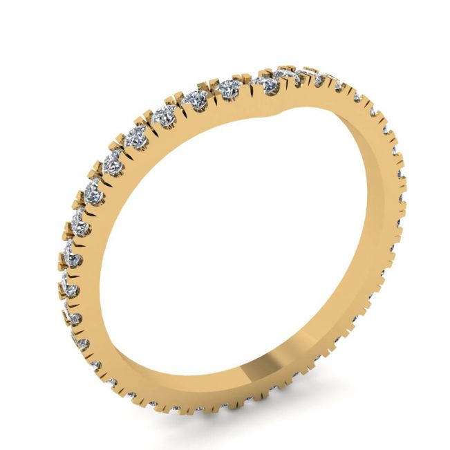 Curved Diamond Eternity Band Yellow Gold - Photo 3