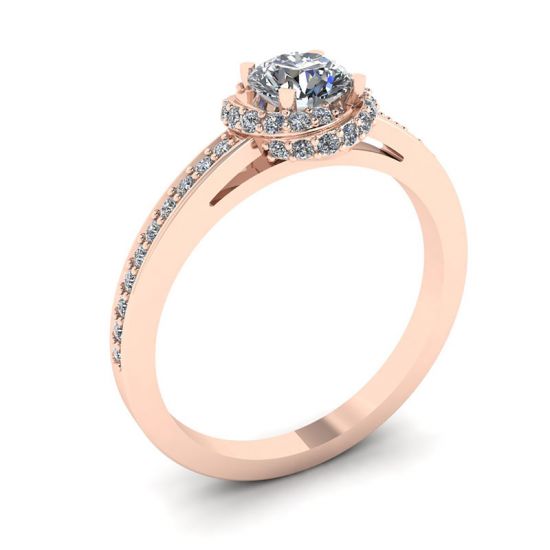 Rose Gold Ring with Diamonds,  Enlarge image 4