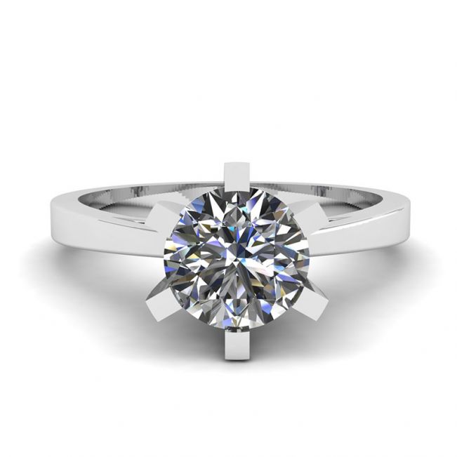 Diamond Ring in 18K White Gold for Engagement