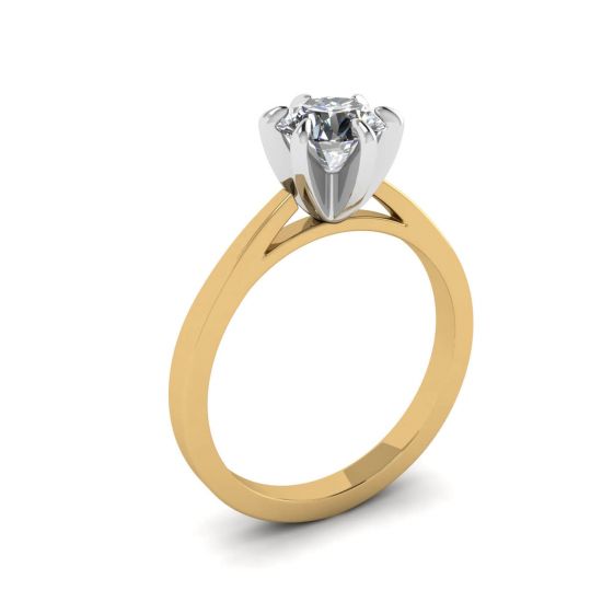 Mixed Gold Engagement ring with Diamond,  Enlarge image 4