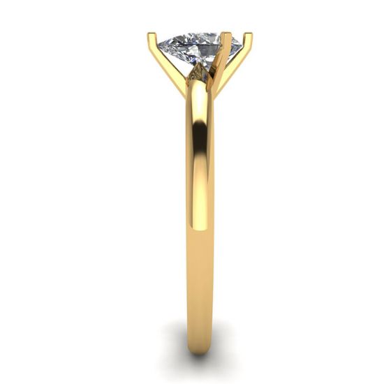 Pear Diamond Solitaire Ring in 6 prongs Yellow Gold,  Enlarge image 3