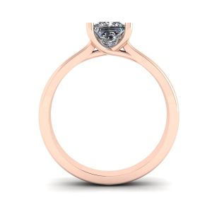18K Rose Gold Ring with Princess Cut Diamond - Photo 1