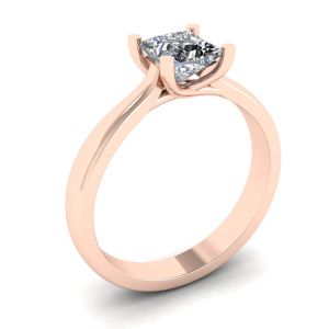 18K Rose Gold Ring with Princess Cut Diamond - Photo 3