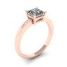Princess Cut Simple Solittaire Ring in Rose Gold, Image 4