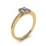 Emerald Cut Diamond Ring with Halo Yellow Gold, Image 4