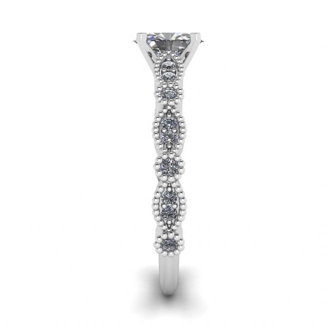 Oval Diamond Romantic Style Ring White Gold - Photo 2