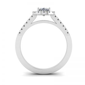 Oval Diamond Ring White Gold - Photo 1
