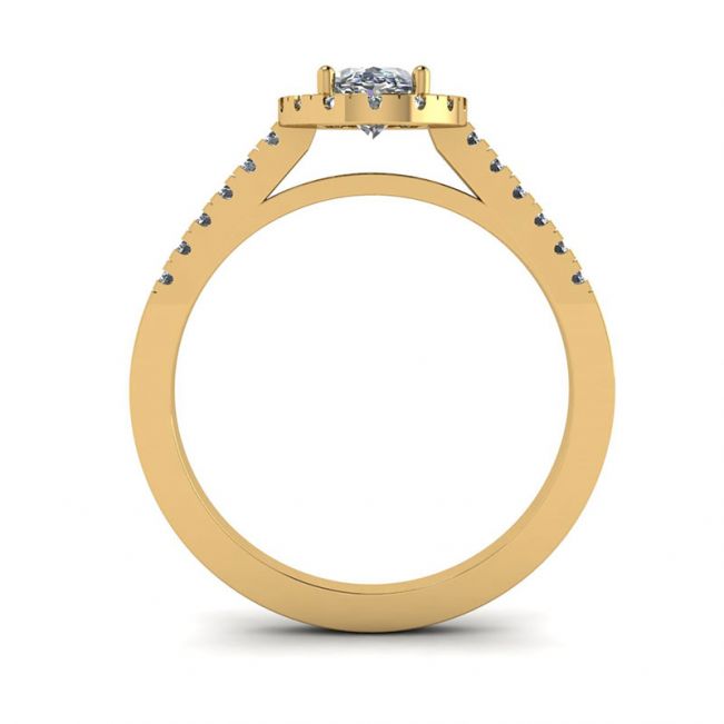 Oval Diamond Ring Yellow Gold - Photo 1