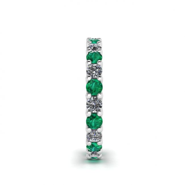 Eternity ring with Emeralds and Diamonds - Photo 2