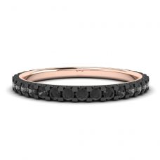 Black Diamonds Pave Eternity Ring Rose Gold