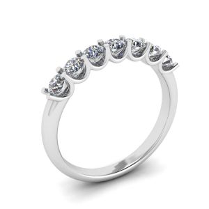 Classic Seven Round Diamond Ring White Gold - Photo 3