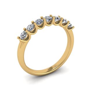 Classic Seven Round Diamond Ring Yellow Gold - Photo 3