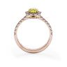 1.13 ct Oval Yellow Diamond Ring with Halo Rose Gold, Image 2