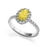 1.13 ct Oval Yellow Diamond Ring with Diamond Halo, Image 3