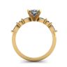 Oval Diamond Side Marquise and Round Stones Ring Yellow Gold, Image 2