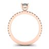Oval Diamond Ring with Pave in Rose Gold, Image 2